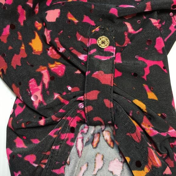 Emily Daniels Sequin Abstract Collared 3/4 Sleeve Blouse XL - Picture 7 of 8